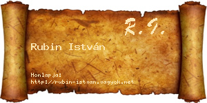 Rubin István névjegykártya